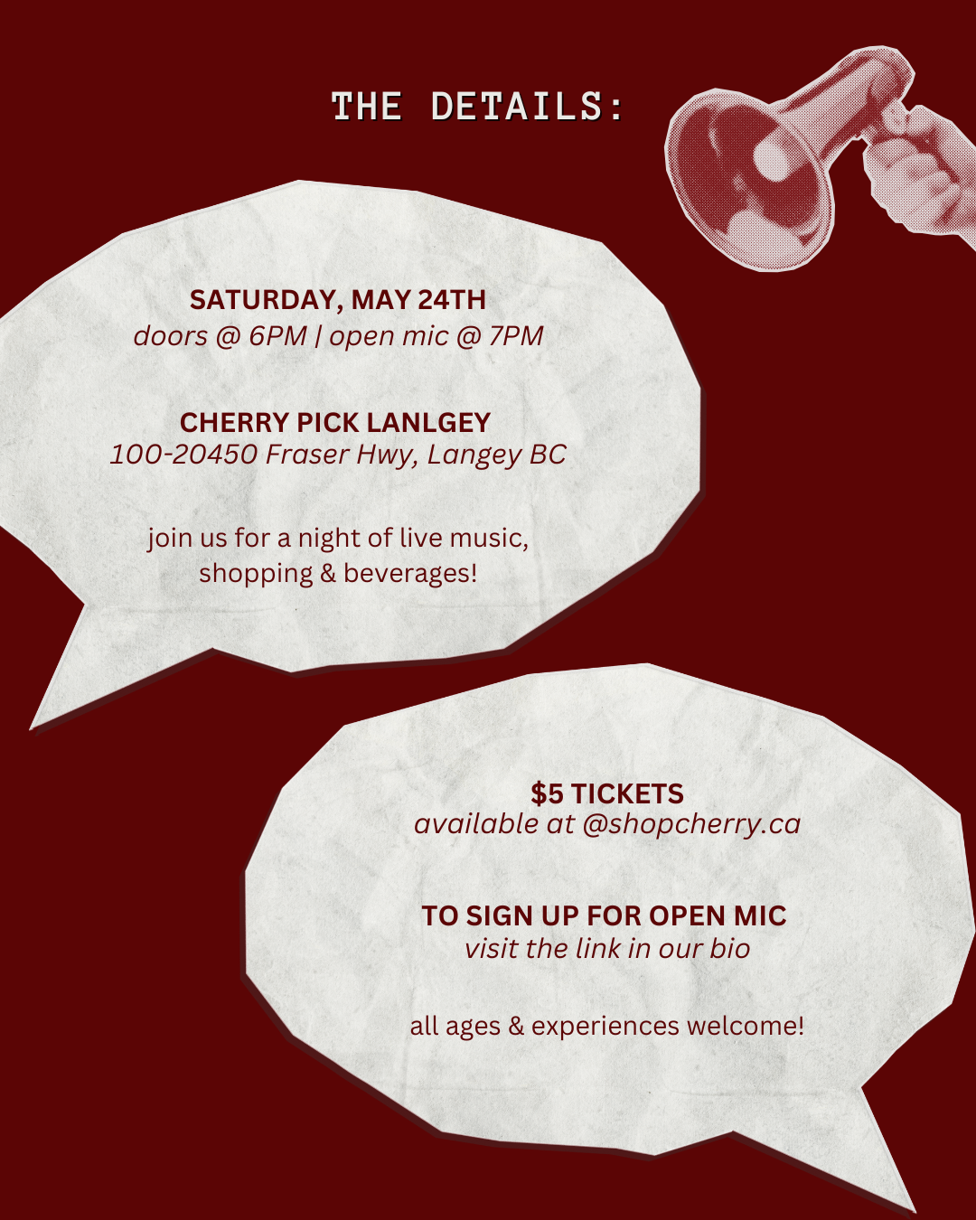 Open Mic Nite @ Cherry Pick Langley