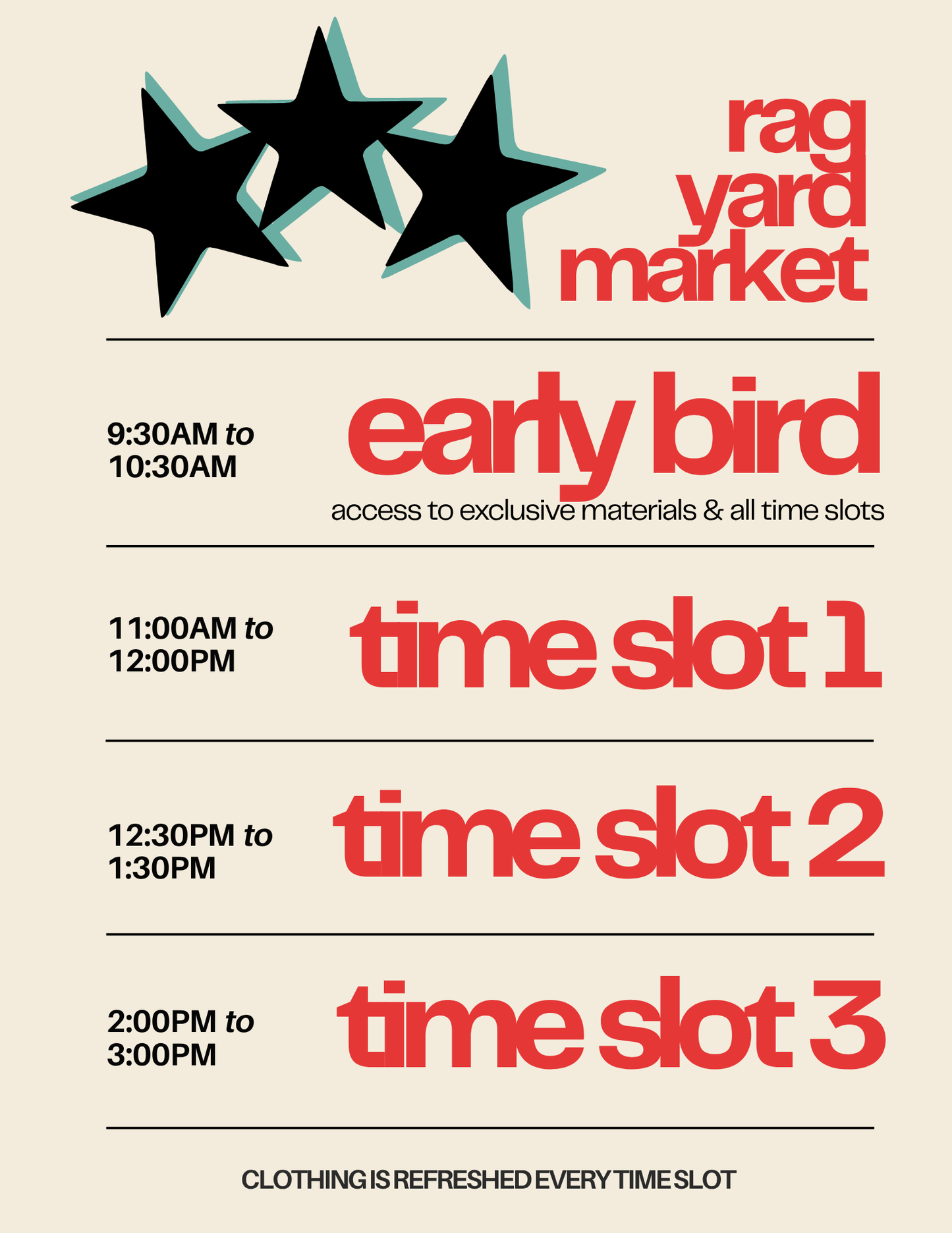 Rag Yard Market ★ August 29th, 2026