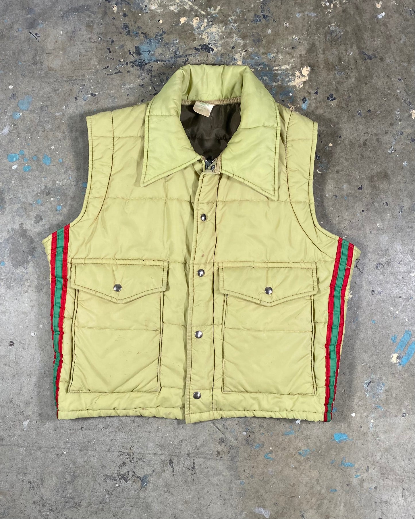 80s Green Puffer Vest (L)
