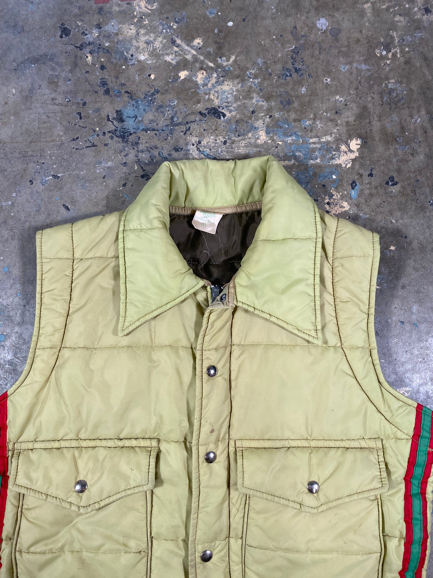 80s Green Puffer Vest (L)