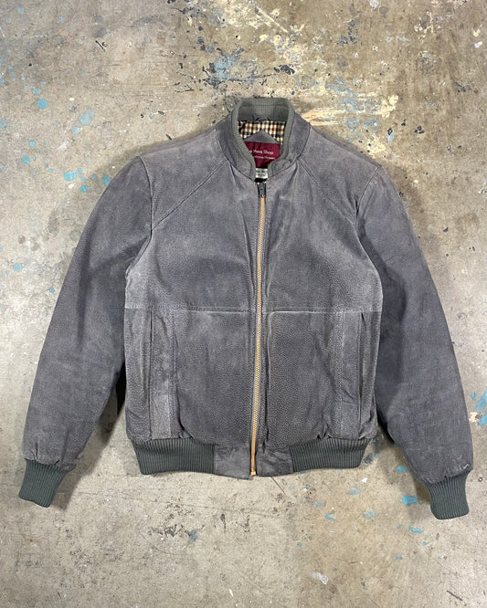 Gray Suede Bomber (L)