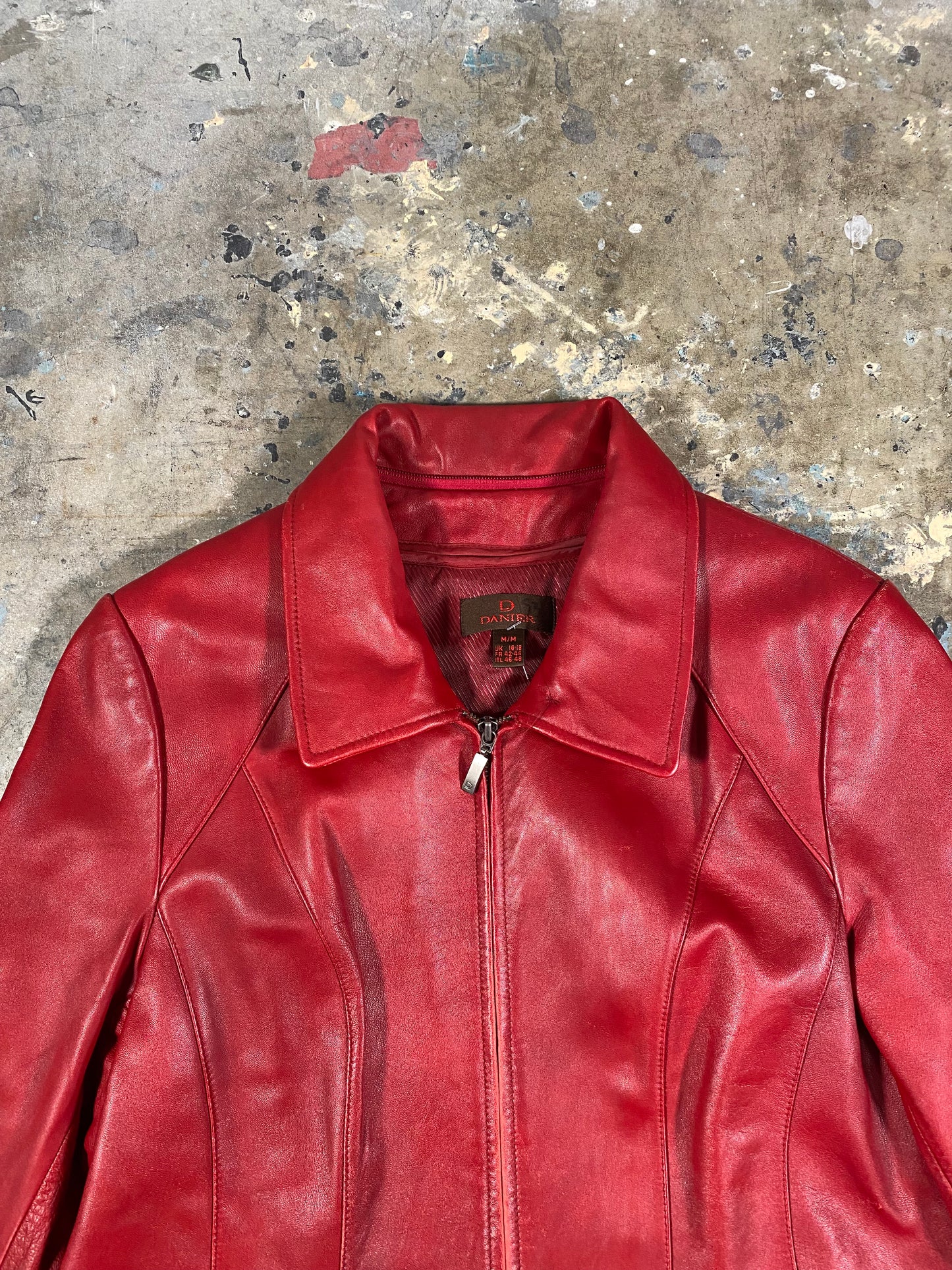 Danier Red Leather Jacket (M)