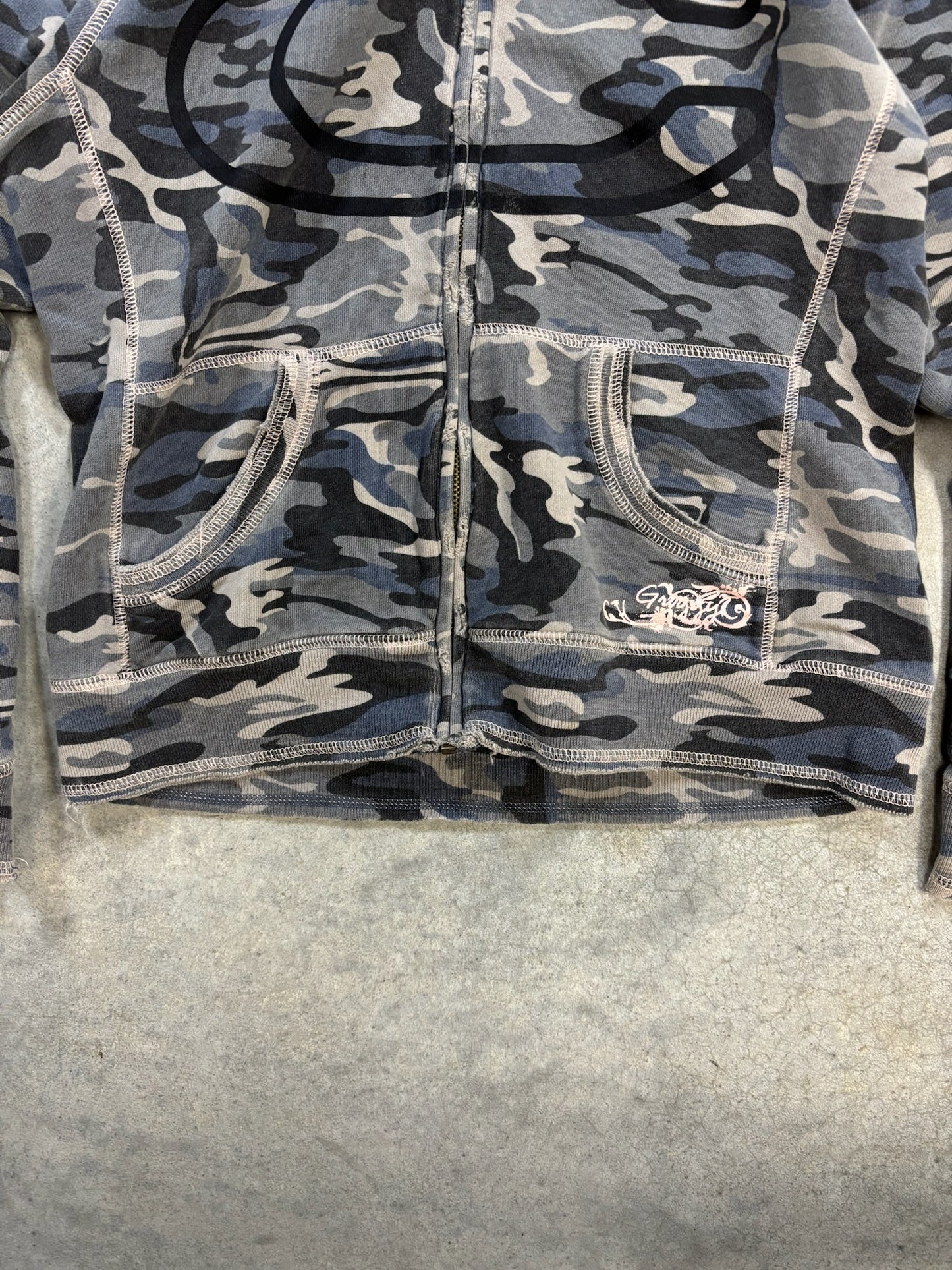 Y2K Camo 'C' Zip Up (L)