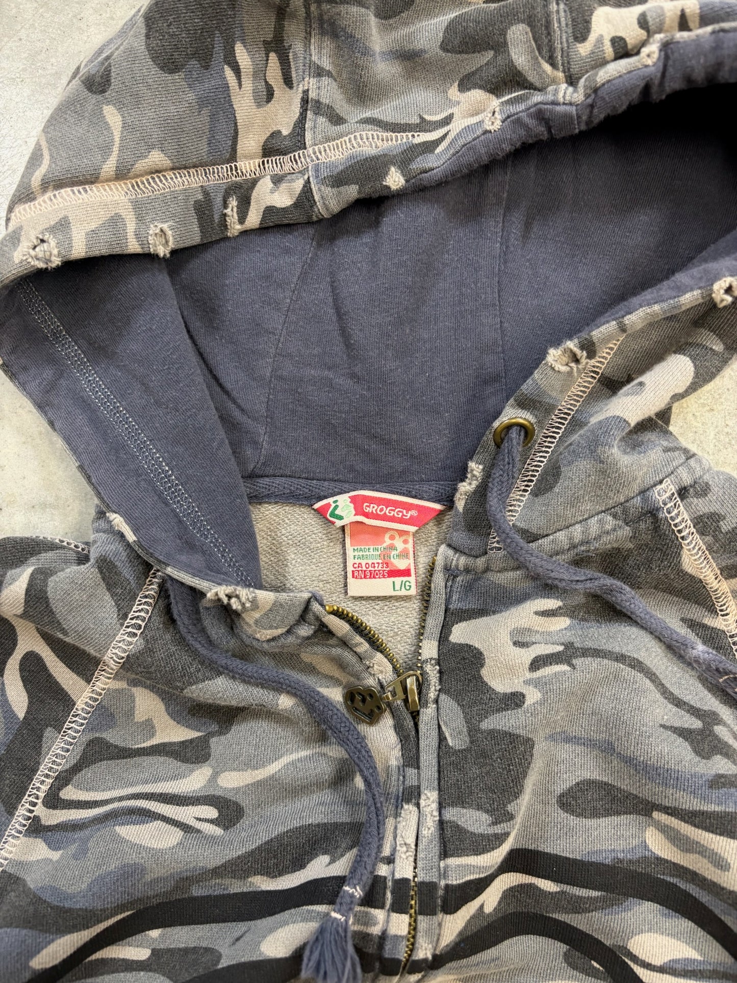 Y2K Camo 'C' Zip Up (L)