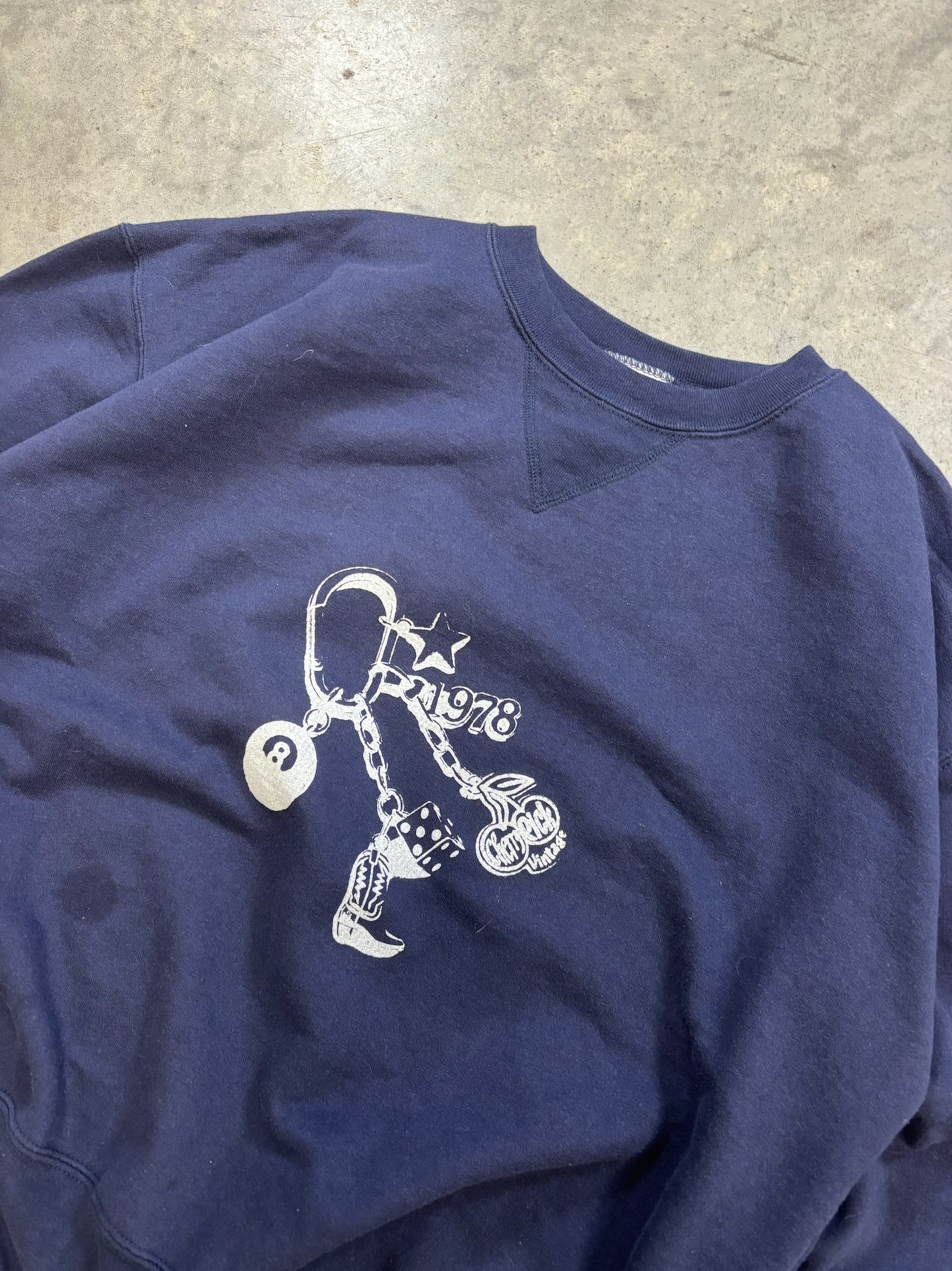 Cherry Pride ★ 90s Navy Sweatshirt (XL)