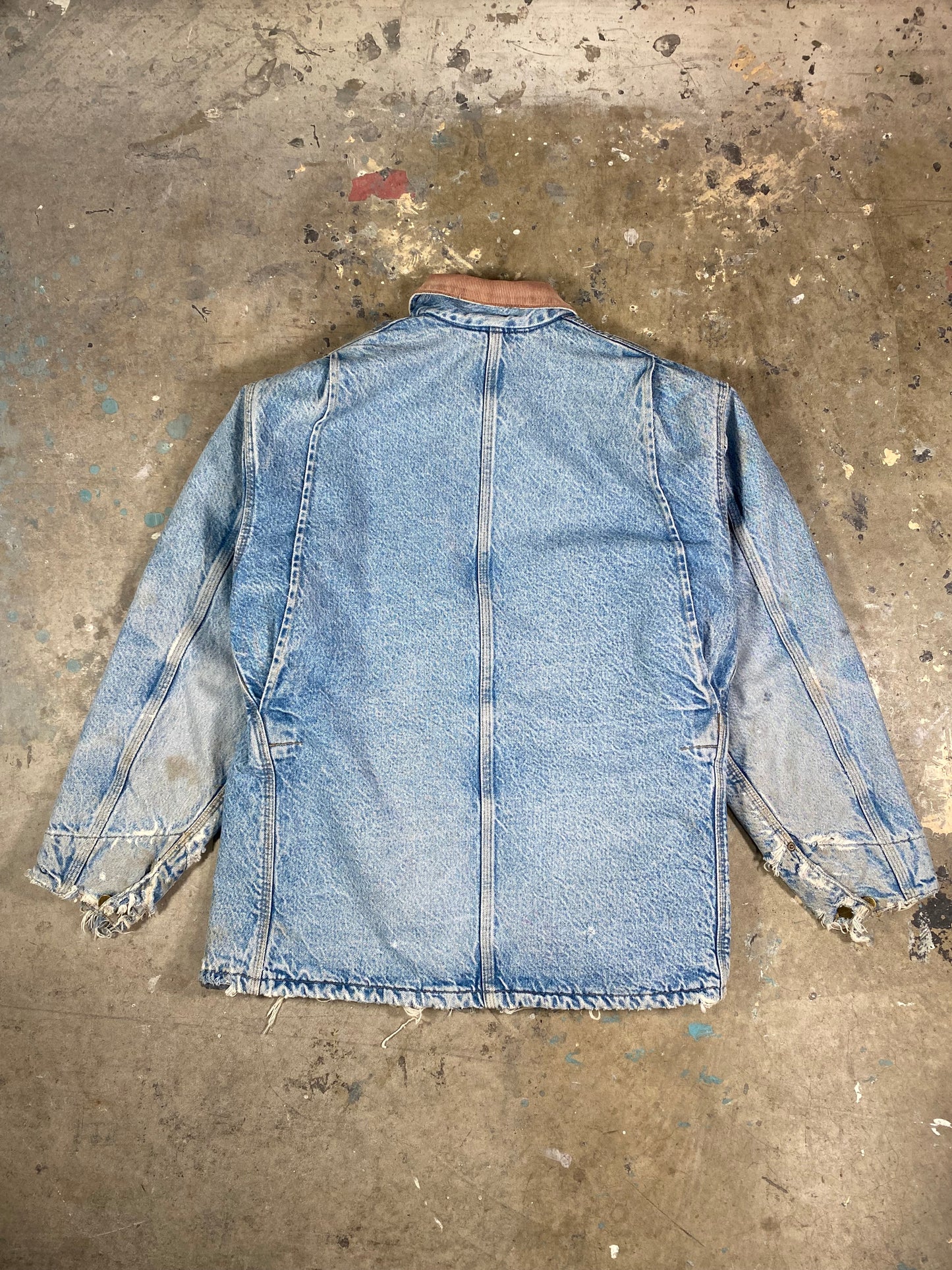 Distressed Denim Carharrt Chore Jacket (XL)
