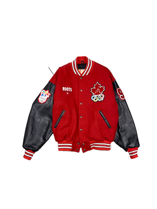 Red Roots 1998 Olympics Varsity Bomber Jacket (M)