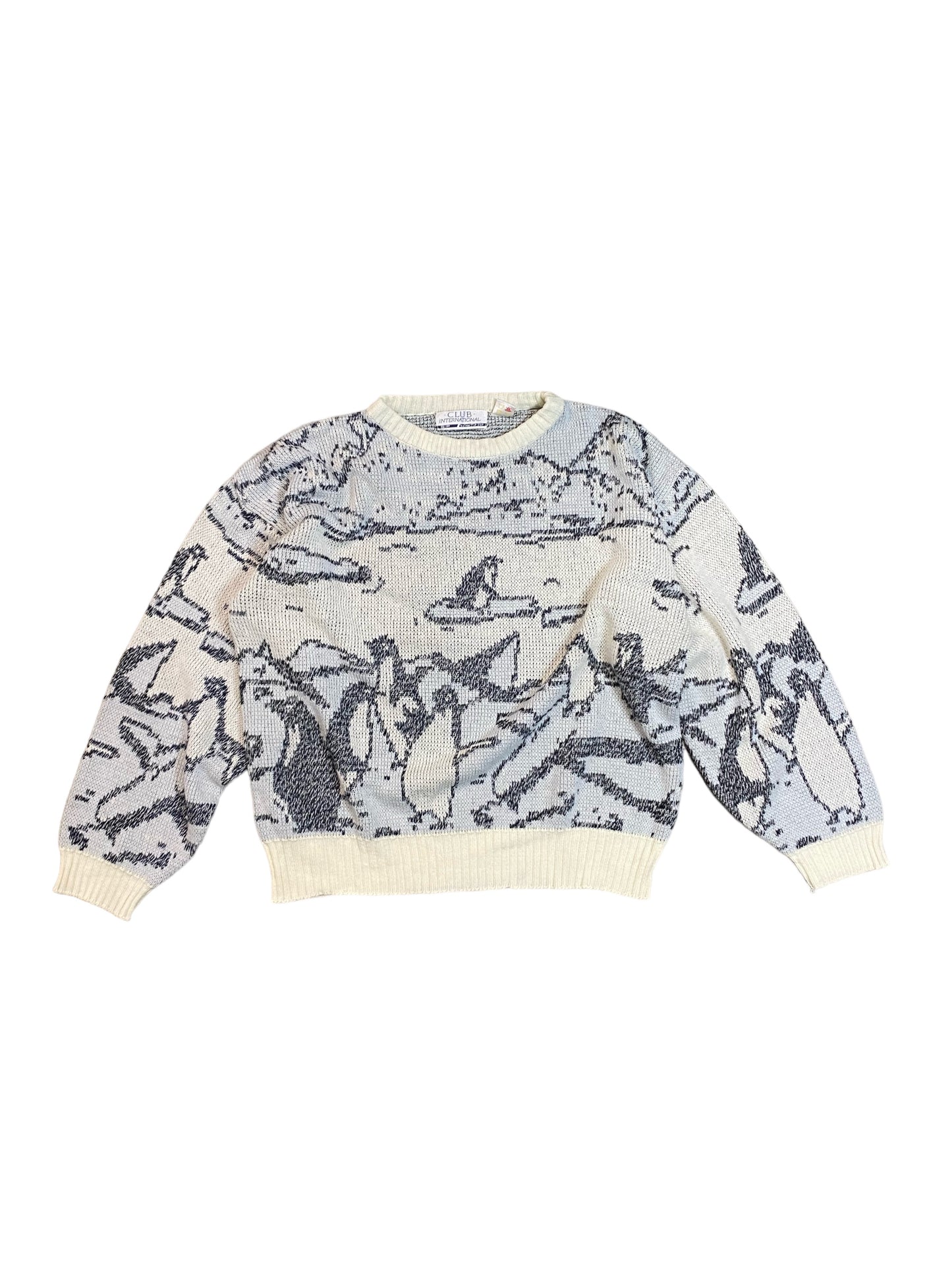 90s Monochrome Penguin Sweater (L)