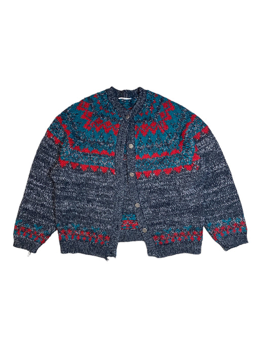 90s Wool Knit Holiday Cardigan (L)